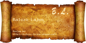 Balczo Lajos névjegykártya