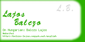 lajos balczo business card